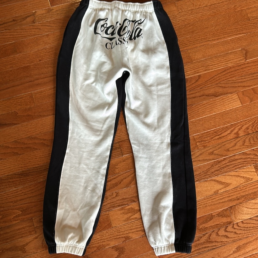 PacSun White and Black Coca-Cola Classic Track Joggers